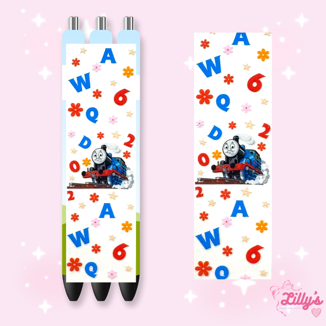 Cartoon & Movie Custom Glitter Resin Pens β Choose Your Wrap & Glitter