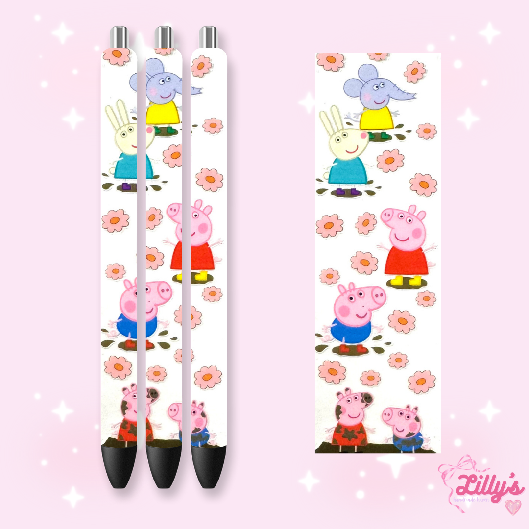 Cartoon & Movie Custom Glitter Resin Pens β Choose Your Wrap & Glitter