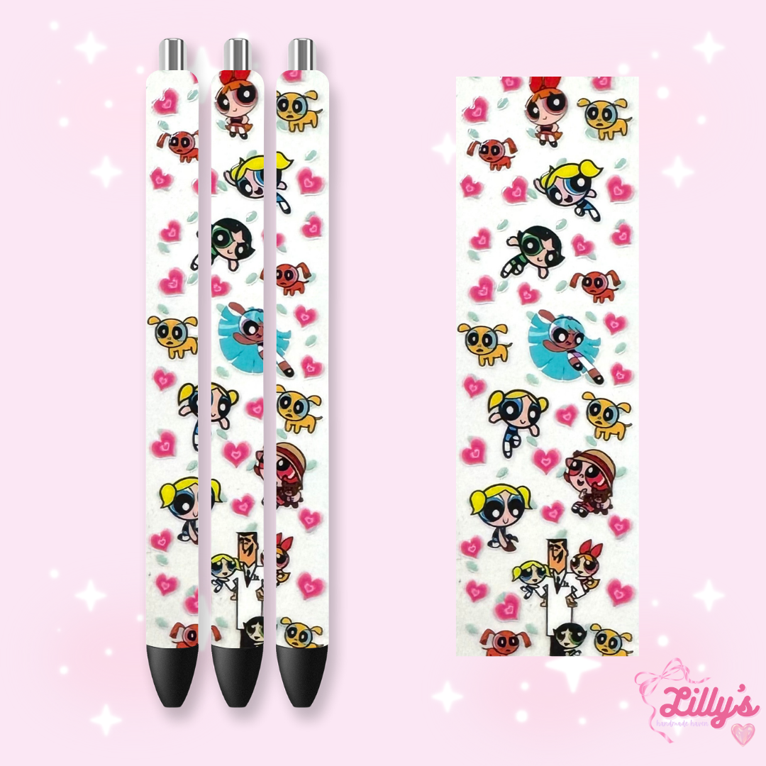 Cartoon & Movie Custom Glitter Resin Pens β Choose Your Wrap & Glitter