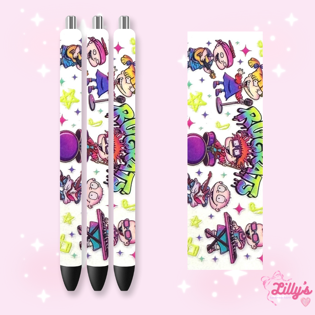 Cartoon & Movie Custom Glitter Resin Pens β Choose Your Wrap & Glitter