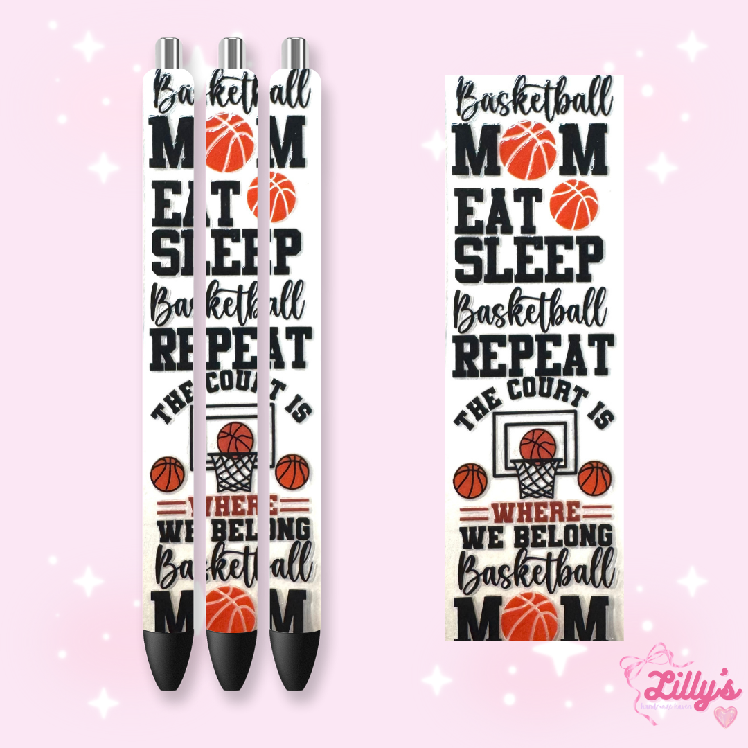 Nurse, Teacher & Sports Custom Glitter Resin Pens β Choose Your Wrap & Glitter