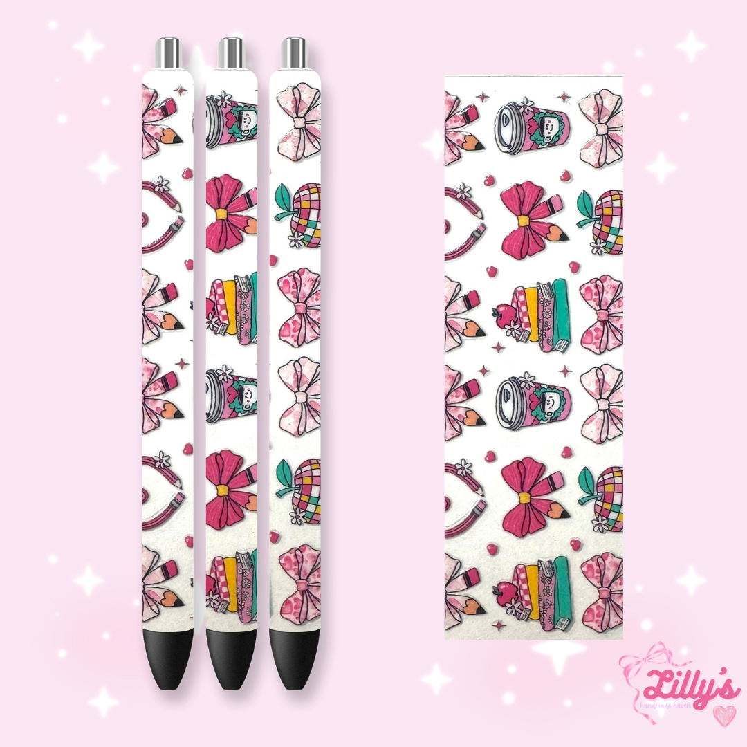 Nurse, Teacher & Sports Custom Glitter Resin Pens β Choose Your Wrap & Glitter