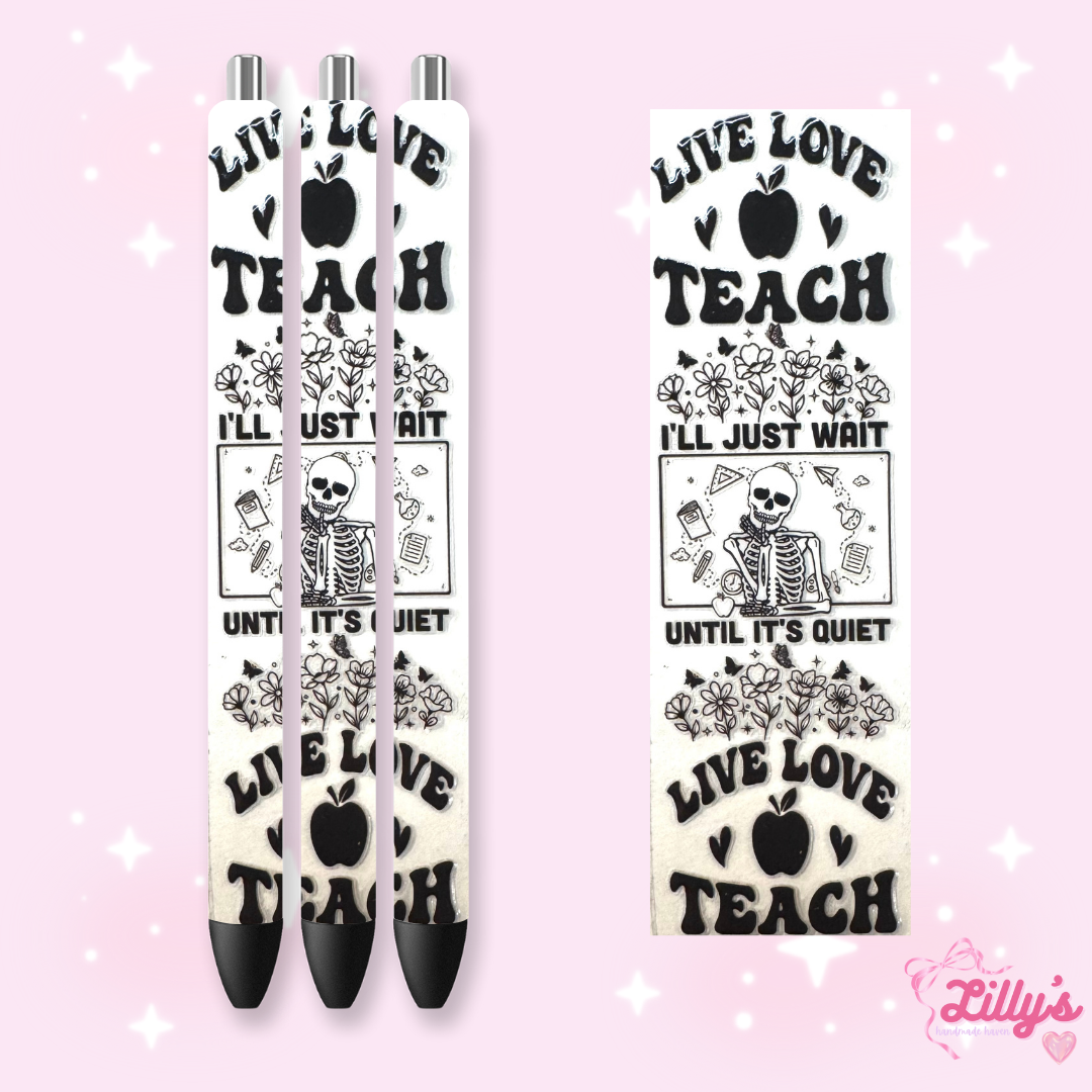 Nurse, Teacher & Sports Custom Glitter Resin Pens β Choose Your Wrap & Glitter