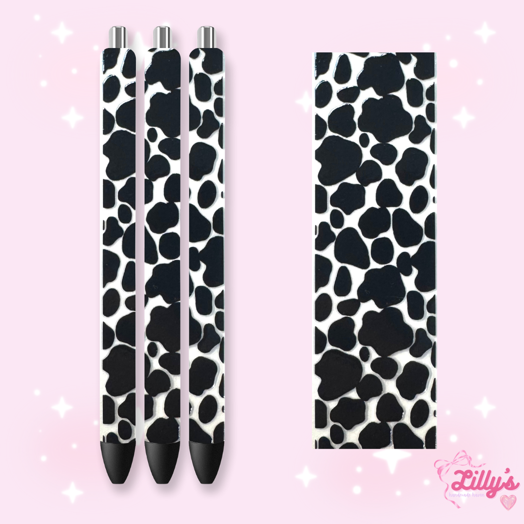 Flowers, Butterfly & Cow Custom Glitter Resin Pens β Choose Your Wrap & Glitter