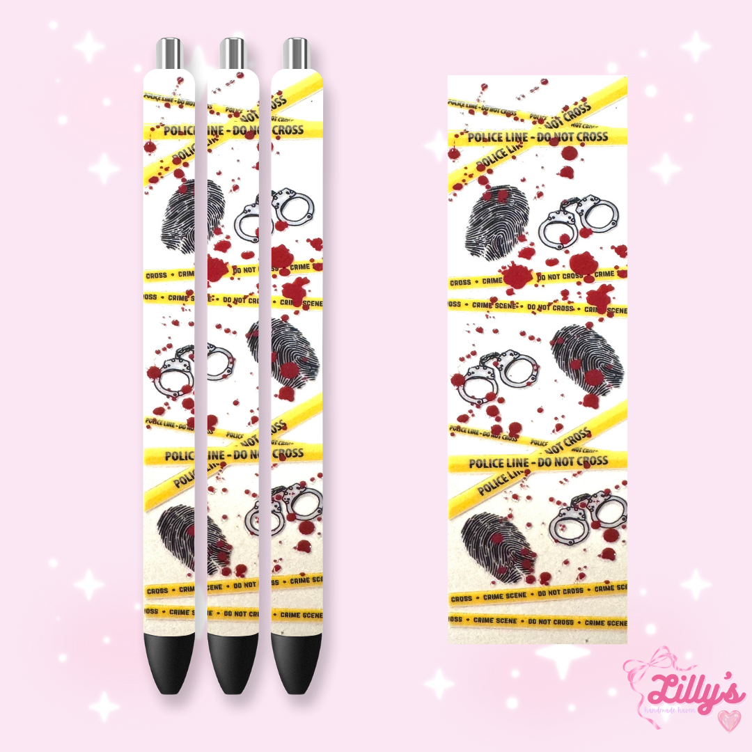 Horror & Spooky Custom Glitter Resin Pens β Choose Your Wrap & Glitter