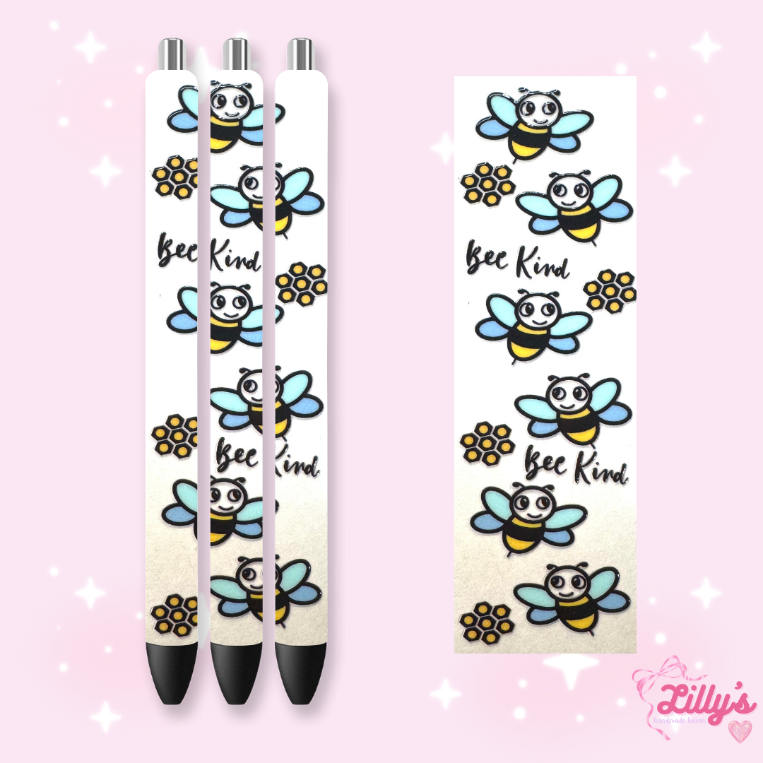 Flowers, Butterfly & Cow Custom Glitter Resin Pens β Choose Your Wrap & Glitter