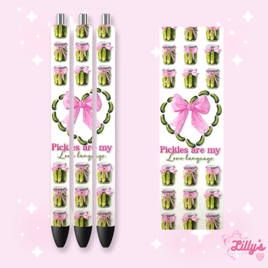 Girly, Bows, Mama & Dog Custom Glitter Resin Pens β Choose Your Wrap & Glitter