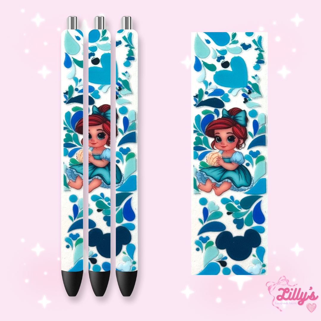 Mouse Theme Park & Princess Custom Glitter Resin Pens β Choose Your Wrap & Glitter
