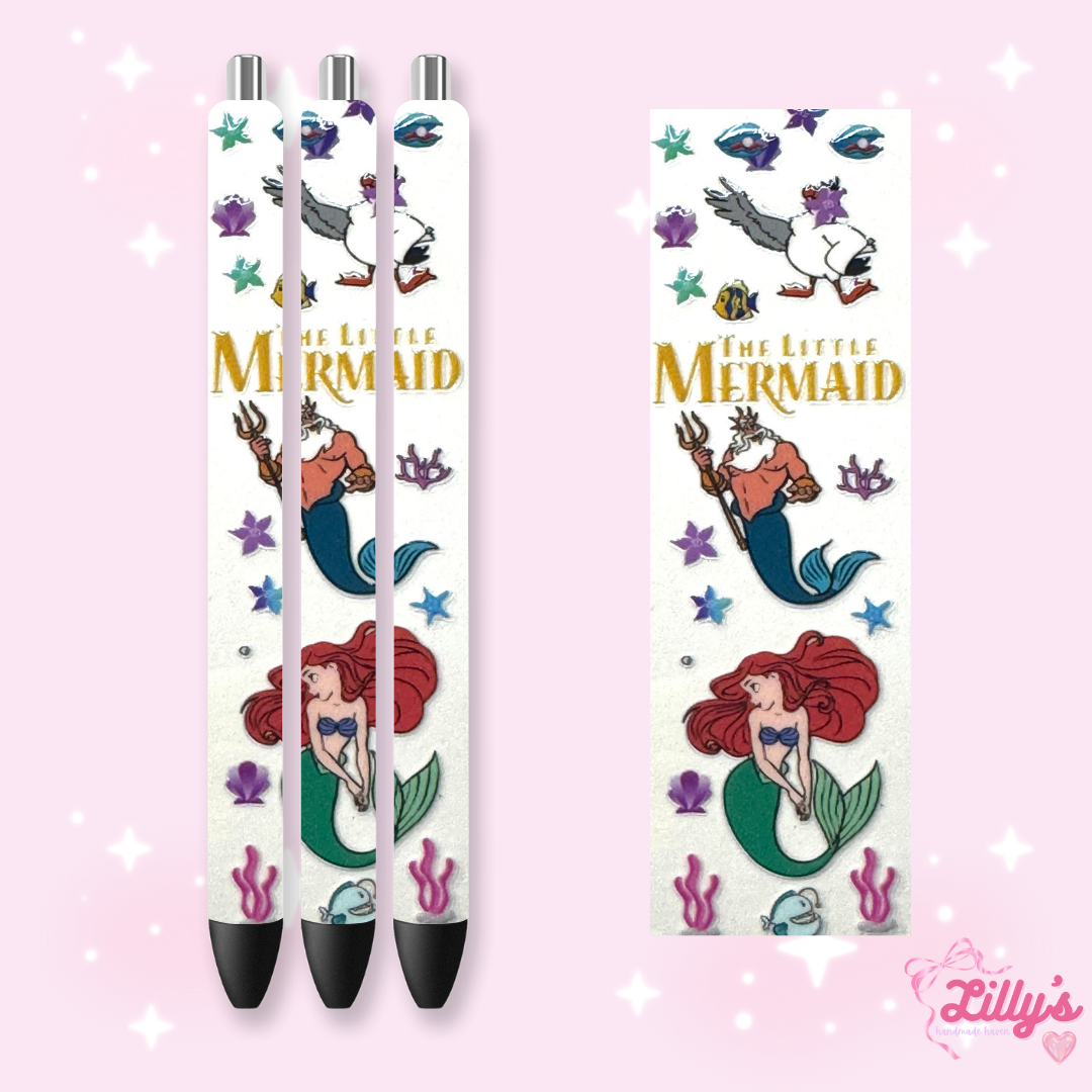 Mouse Theme Park & Princess Custom Glitter Resin Pens β Choose Your Wrap & Glitter