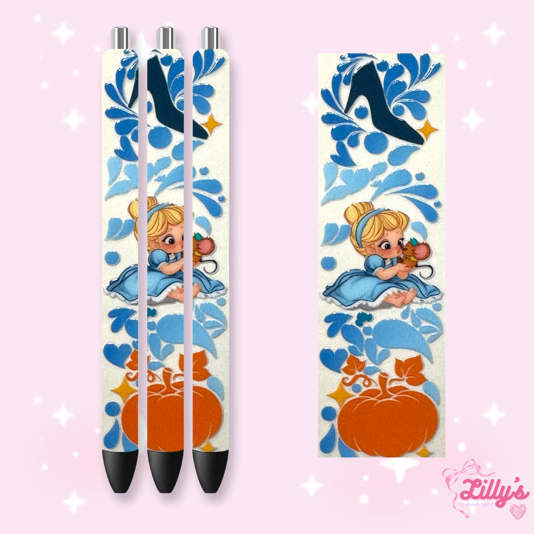Mouse Theme Park & Princess Custom Glitter Resin Pens β Choose Your Wrap & Glitter