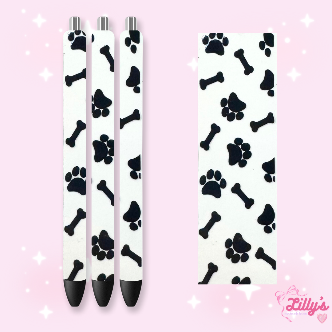 Girly, Bows, Mama & Dog Custom Glitter Resin Pens β Choose Your Wrap & Glitter