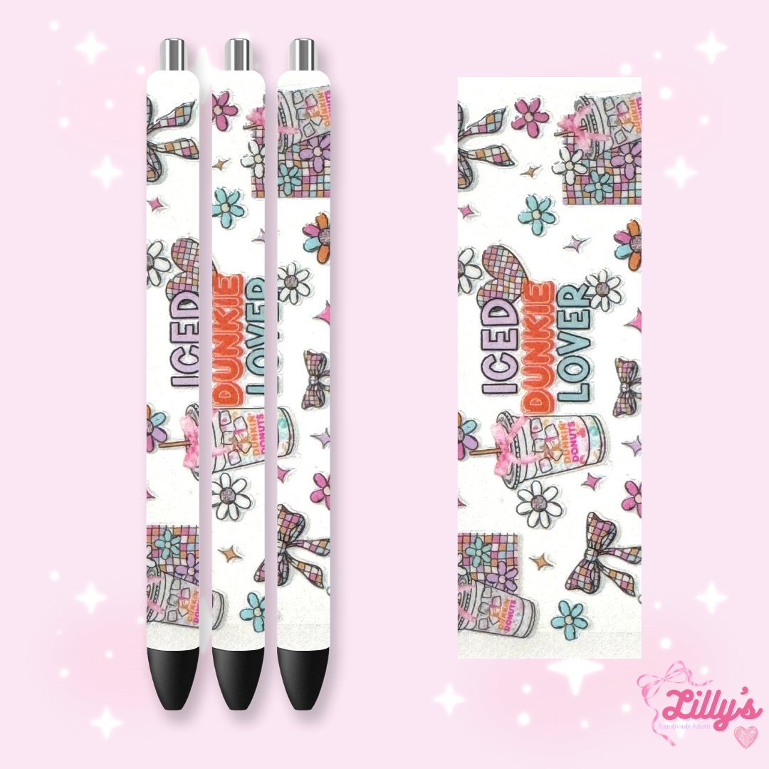 Drinks & Coffee Custom Glitter Resin Pens β Choose Your Wrap & Glitter