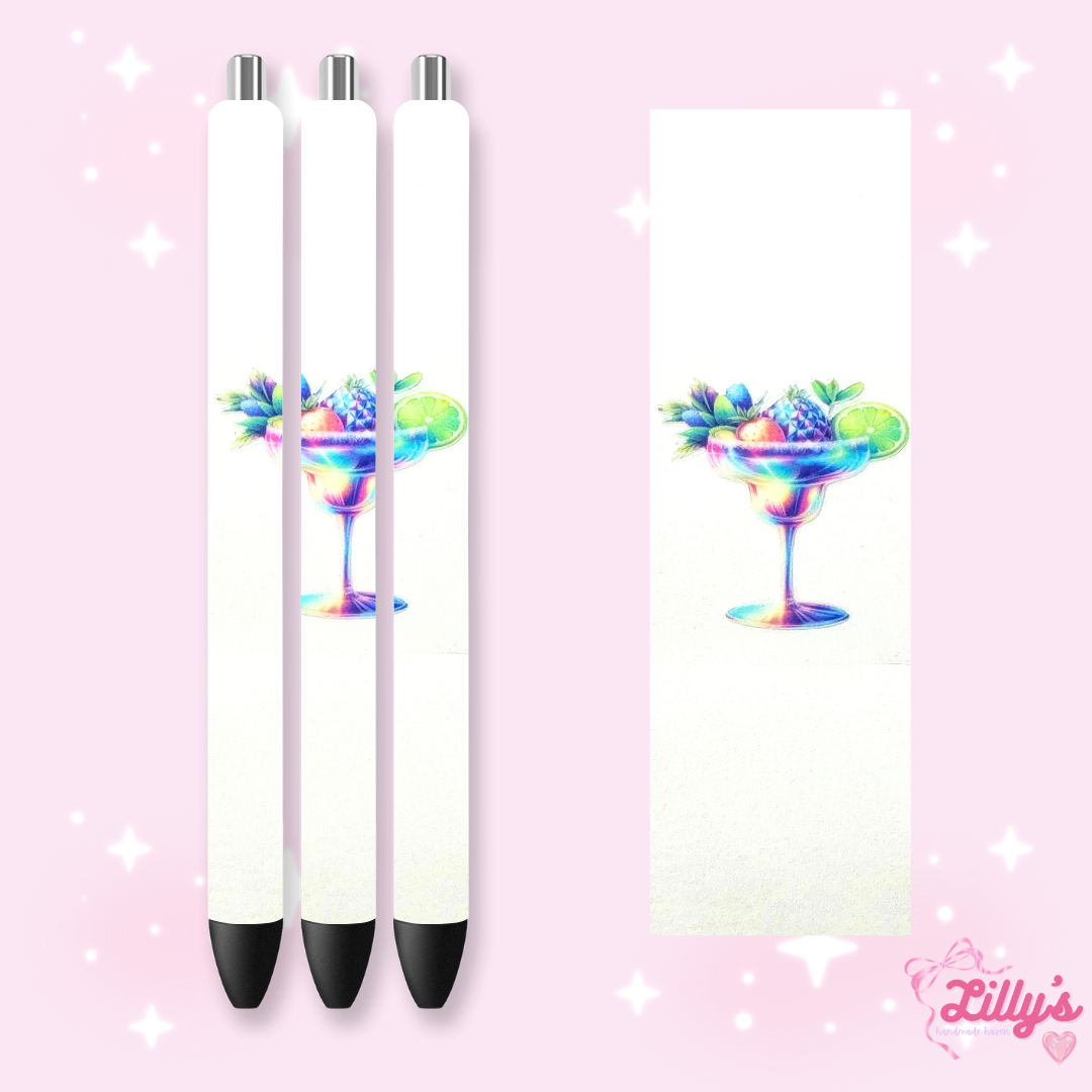 Drinks & Coffee Custom Glitter Resin Pens β Choose Your Wrap & Glitter