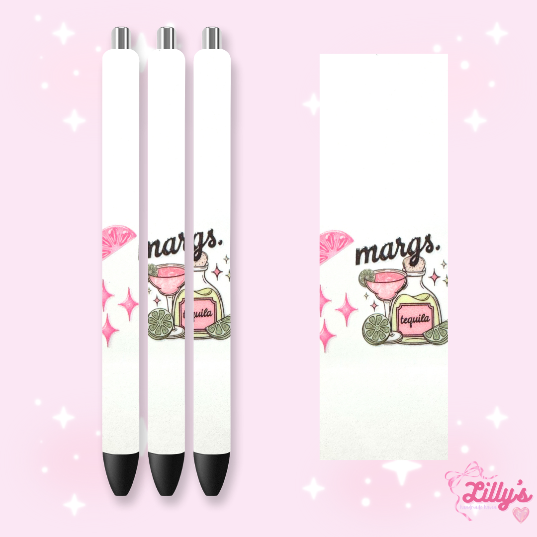 Drinks & Coffee Custom Glitter Resin Pens β Choose Your Wrap & Glitter
