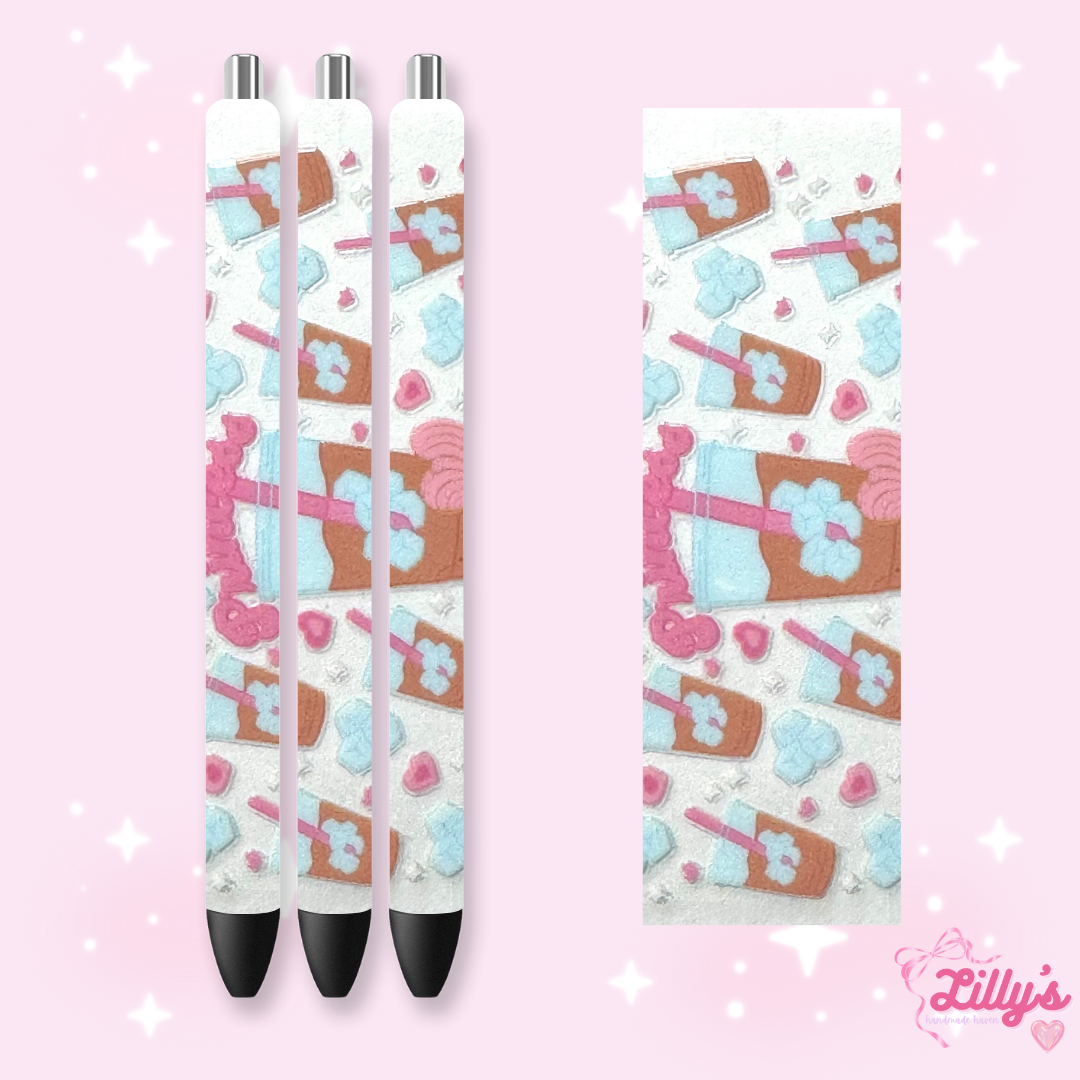 Drinks & Coffee Custom Glitter Resin Pens β Choose Your Wrap & Glitter