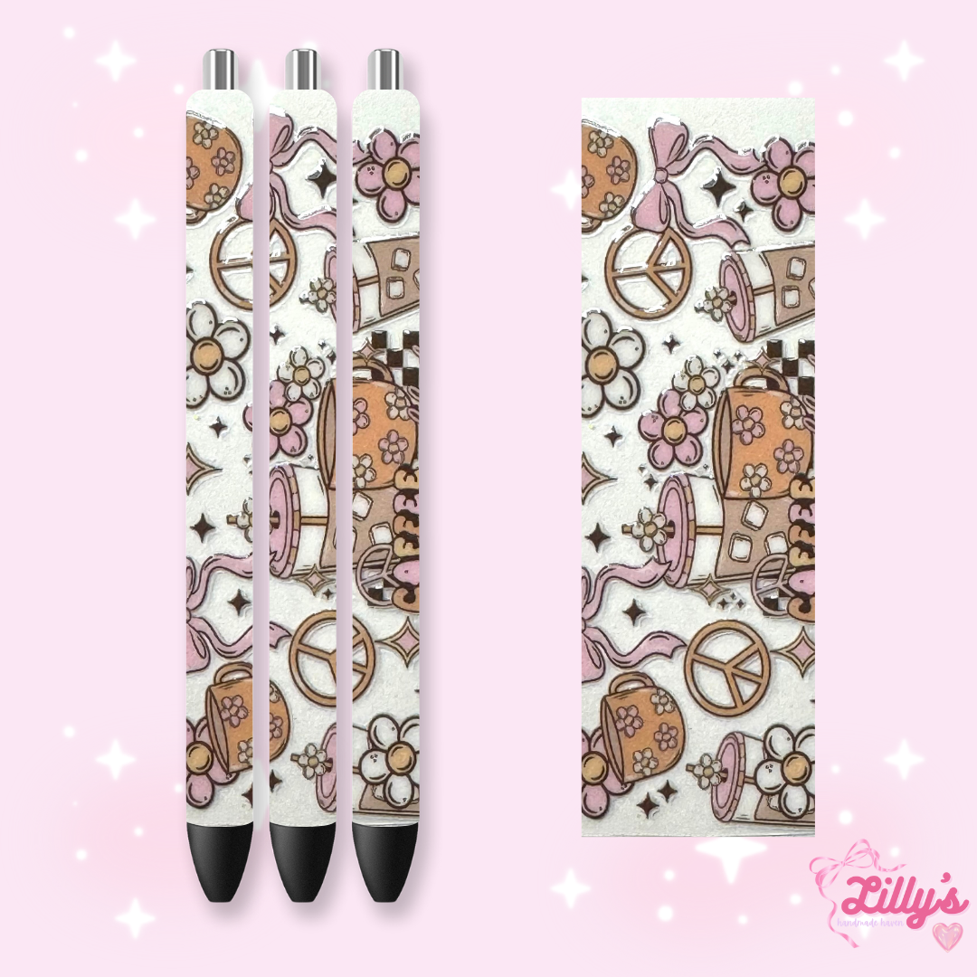 Drinks & Coffee Custom Glitter Resin Pens β Choose Your Wrap & Glitter