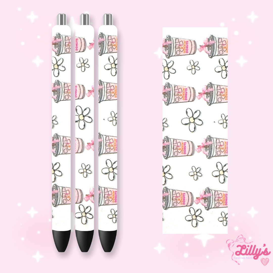 Drinks & Coffee Custom Glitter Resin Pens β Choose Your Wrap & Glitter