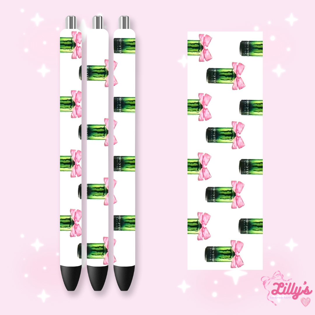 Drinks & Coffee Custom Glitter Resin Pens β Choose Your Wrap & Glitter