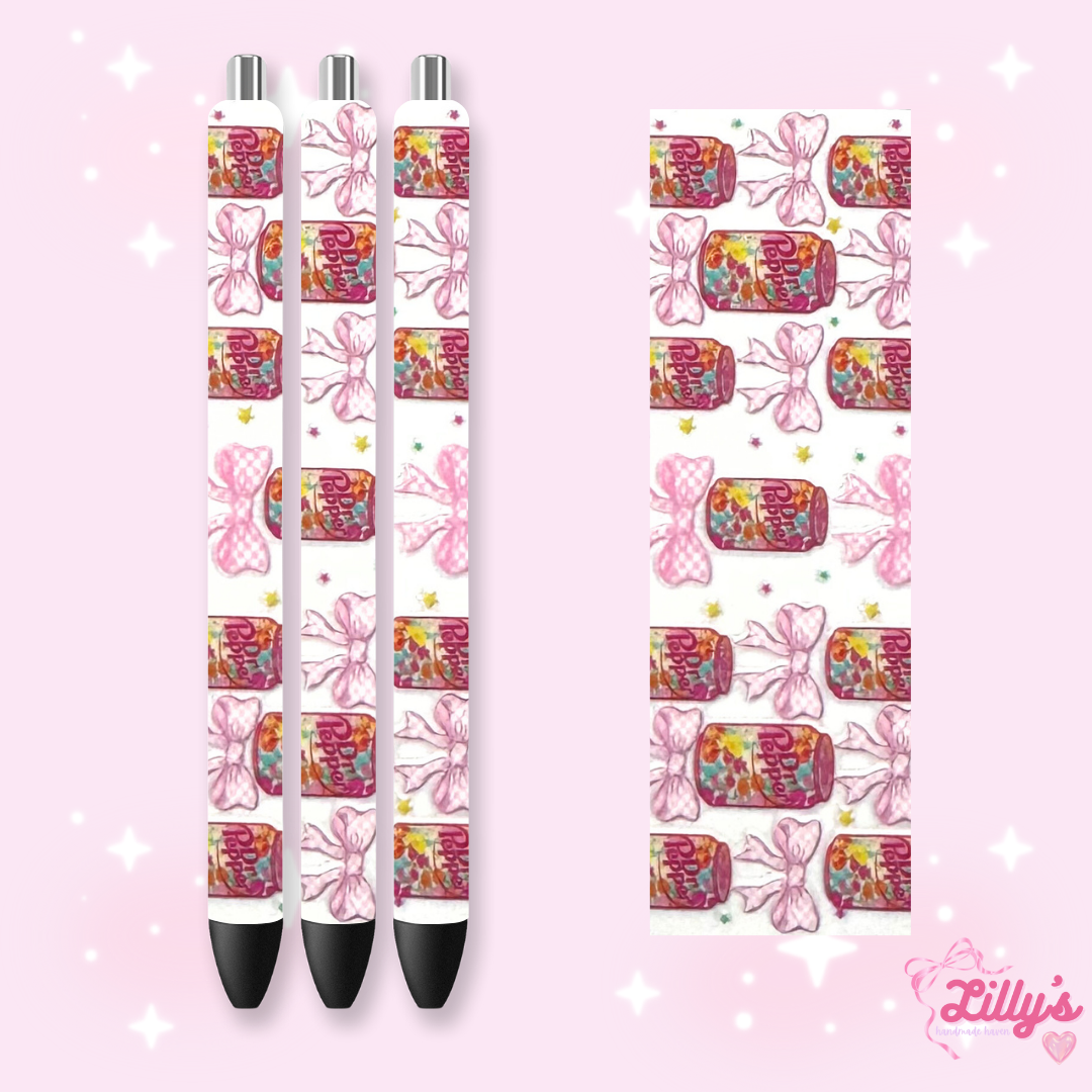 Drinks & Coffee Custom Glitter Resin Pens β Choose Your Wrap & Glitter