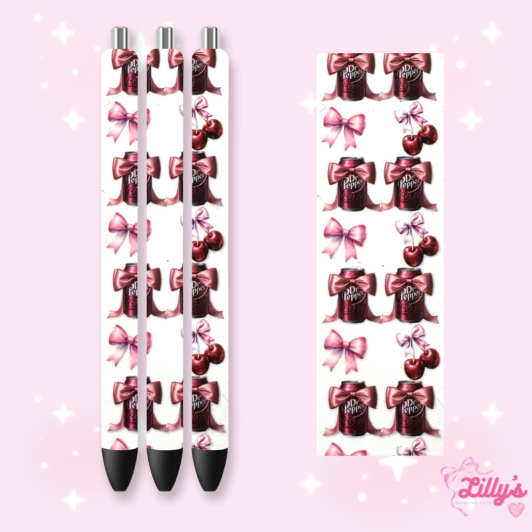 Drinks & Coffee Custom Glitter Resin Pens β Choose Your Wrap & Glitter