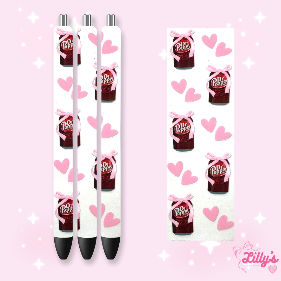 Drinks & Coffee Custom Glitter Resin Pens β Choose Your Wrap & Glitter