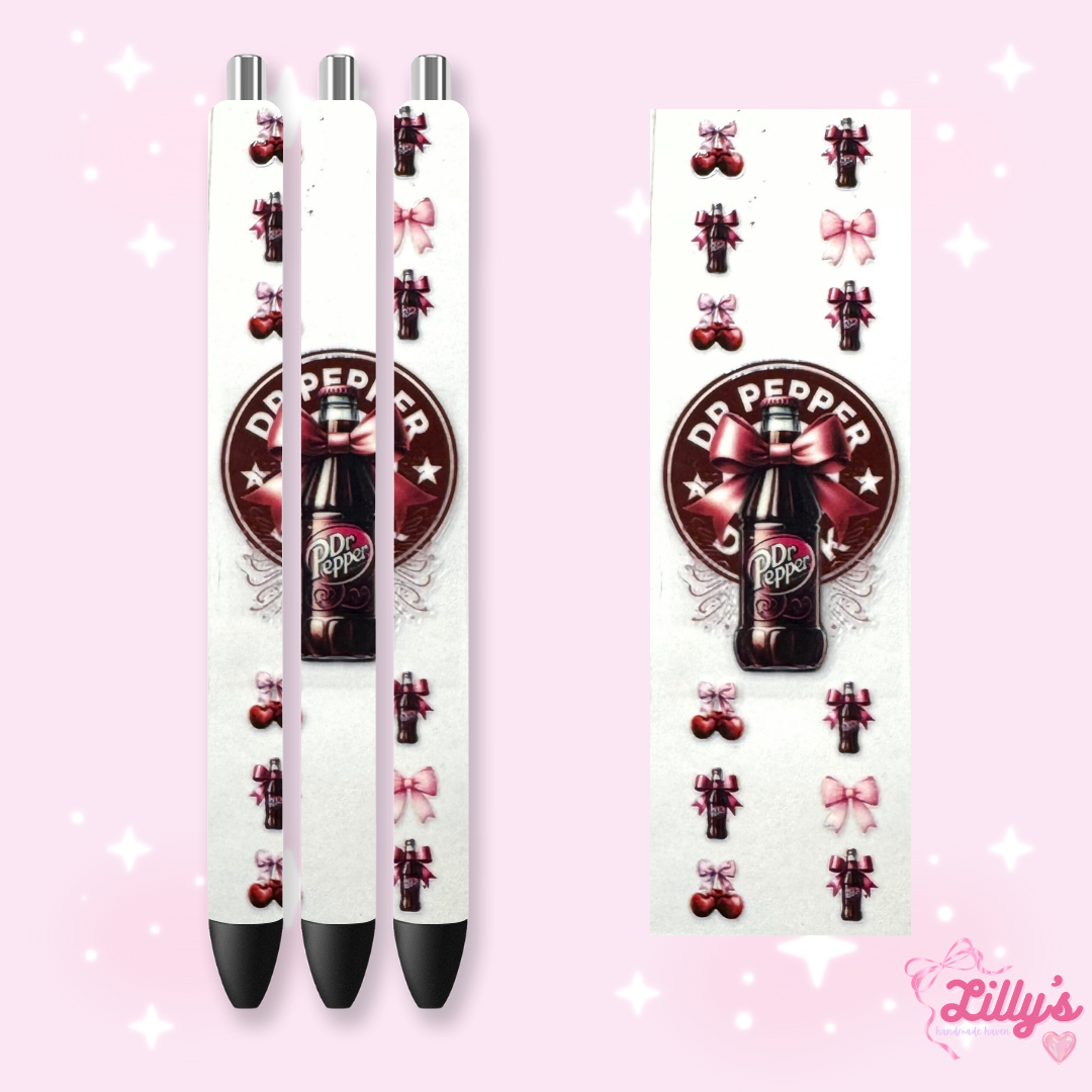 Drinks & Coffee Custom Glitter Resin Pens β Choose Your Wrap & Glitter