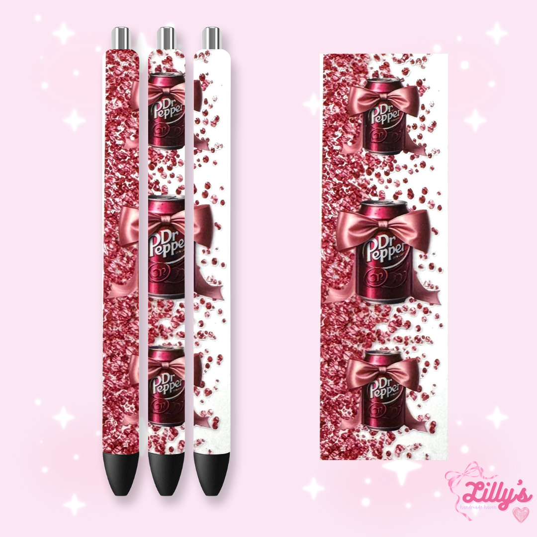 Drinks & Coffee Custom Glitter Resin Pens β Choose Your Wrap & Glitter