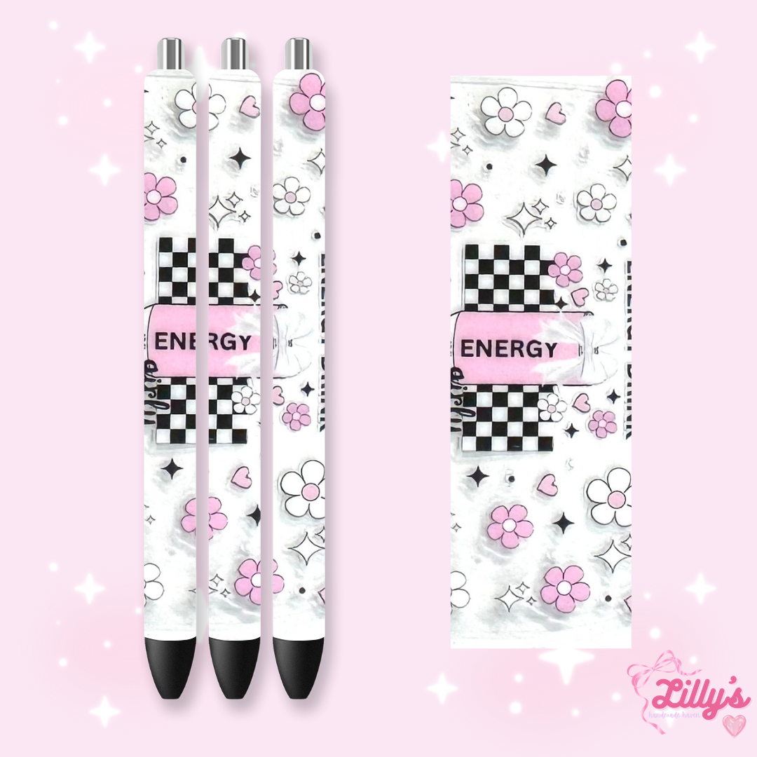 Drinks & Coffee Custom Glitter Resin Pens β Choose Your Wrap & Glitter