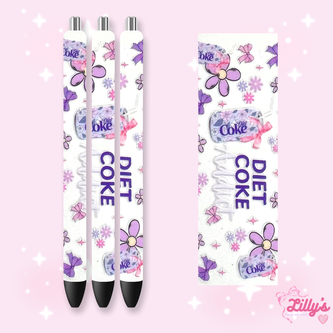 Drinks & Coffee Custom Glitter Resin Pens β Choose Your Wrap & Glitter