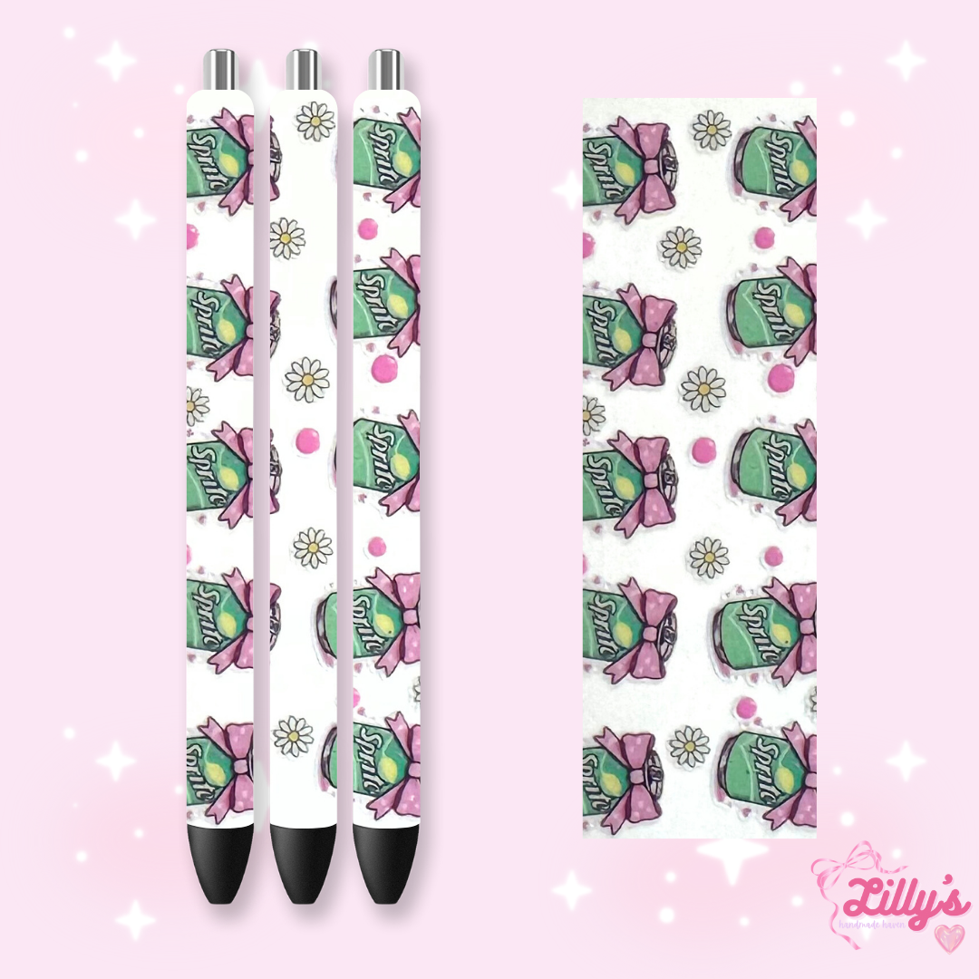 Drinks & Coffee Custom Glitter Resin Pens β Choose Your Wrap & Glitter