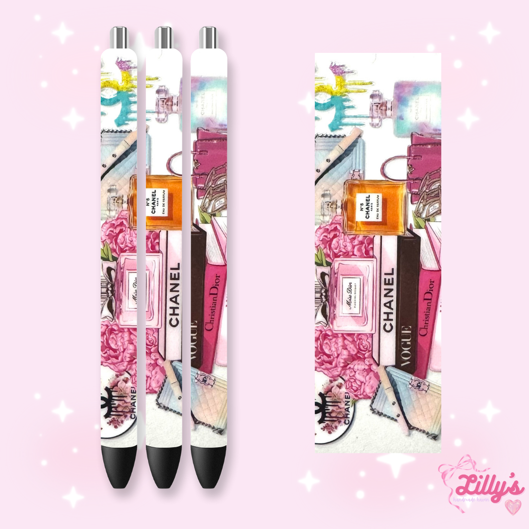 Designer Custom Glitter Resin Pens โ Choose Your Wrap & Glitter