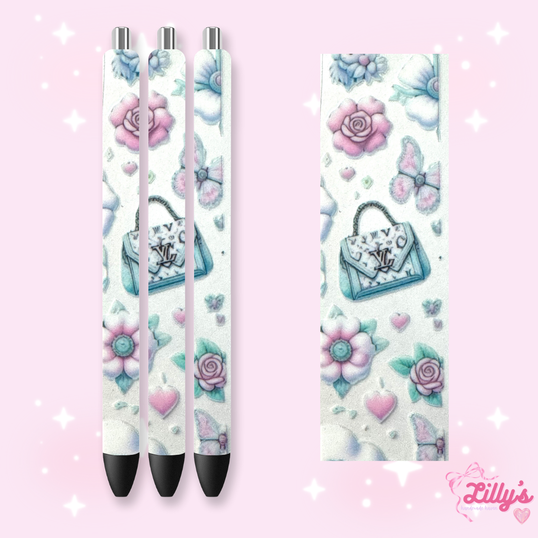 Designer Custom Glitter Resin Pens โ Choose Your Wrap & Glitter