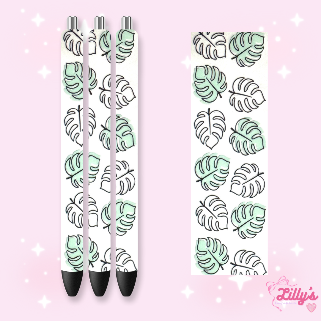Flowers, Butterfly & Cow Custom Glitter Resin Pens β Choose Your Wrap & Glitter