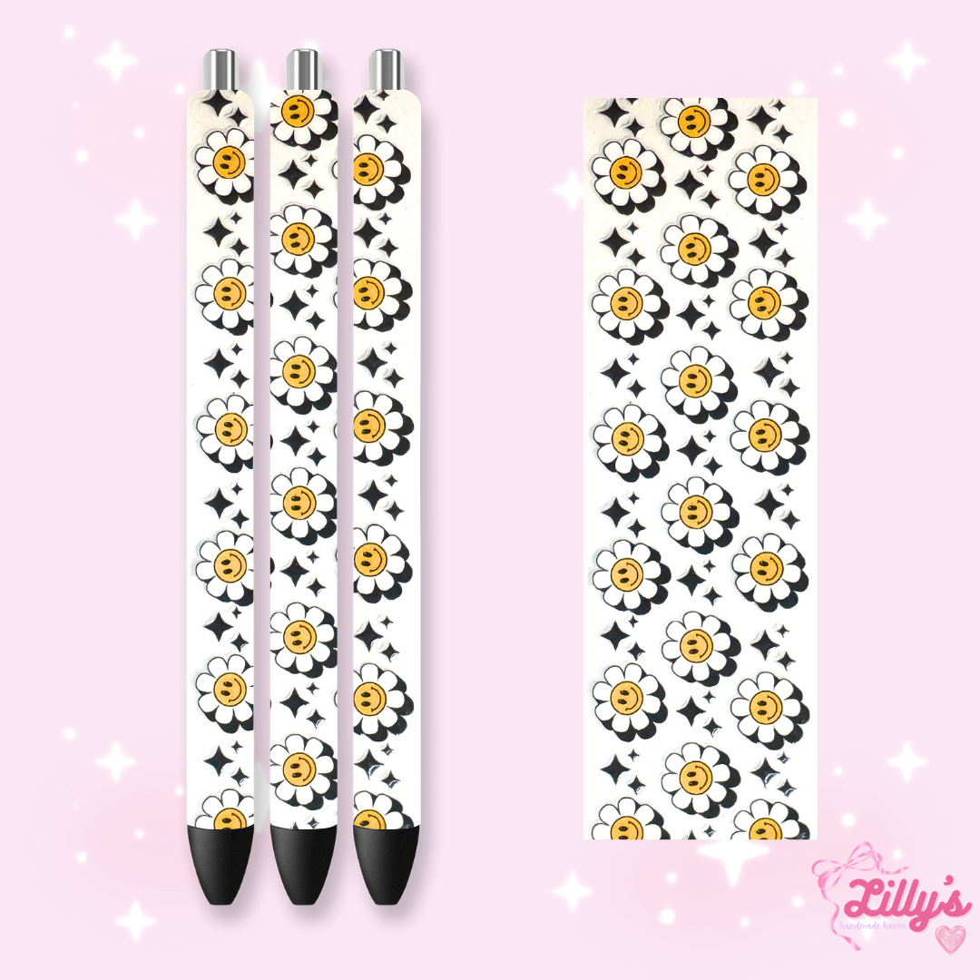 Flowers, Butterfly & Cow Custom Glitter Resin Pens β Choose Your Wrap & Glitter