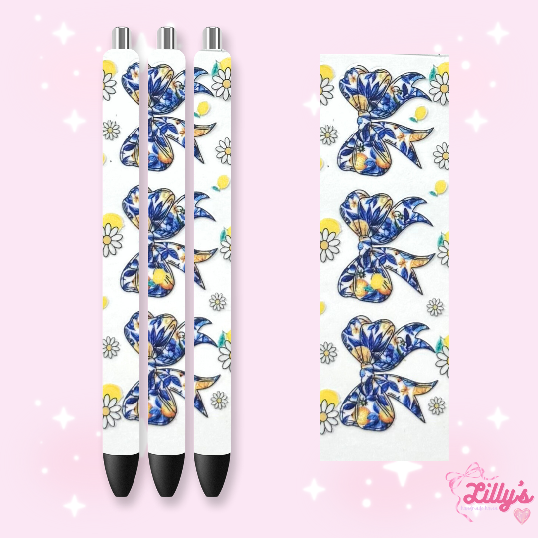 Fruit Custom Glitter Resin Pens β Choose Your Wrap & Glitter
