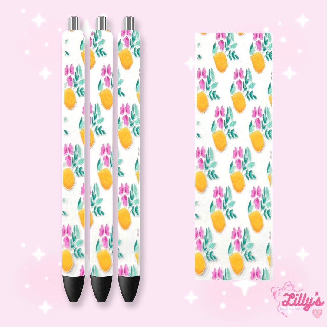 Fruit Custom Glitter Resin Pens β Choose Your Wrap & Glitter