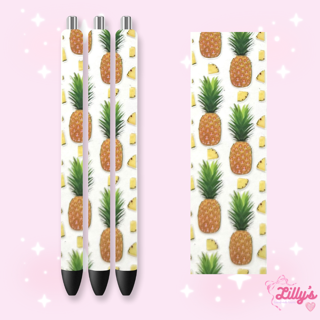 Fruit Custom Glitter Resin Pens β Choose Your Wrap & Glitter