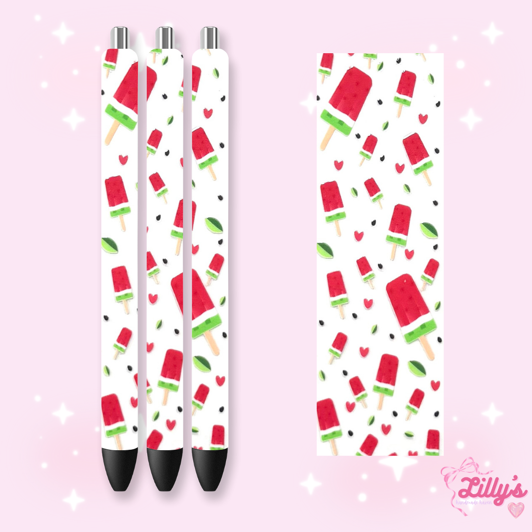 Fruit Custom Glitter Resin Pens β Choose Your Wrap & Glitter
