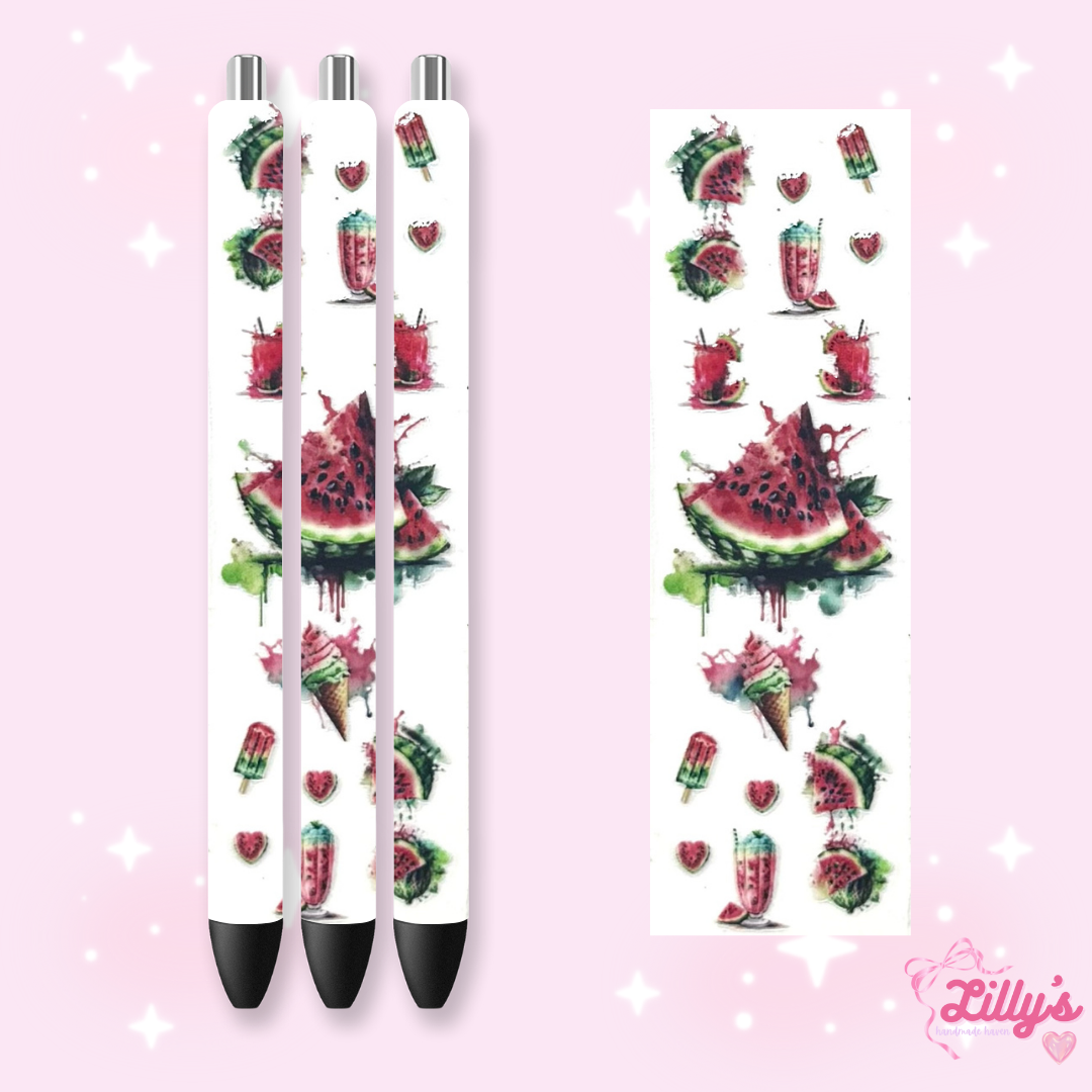 Fruit Custom Glitter Resin Pens β Choose Your Wrap & Glitter