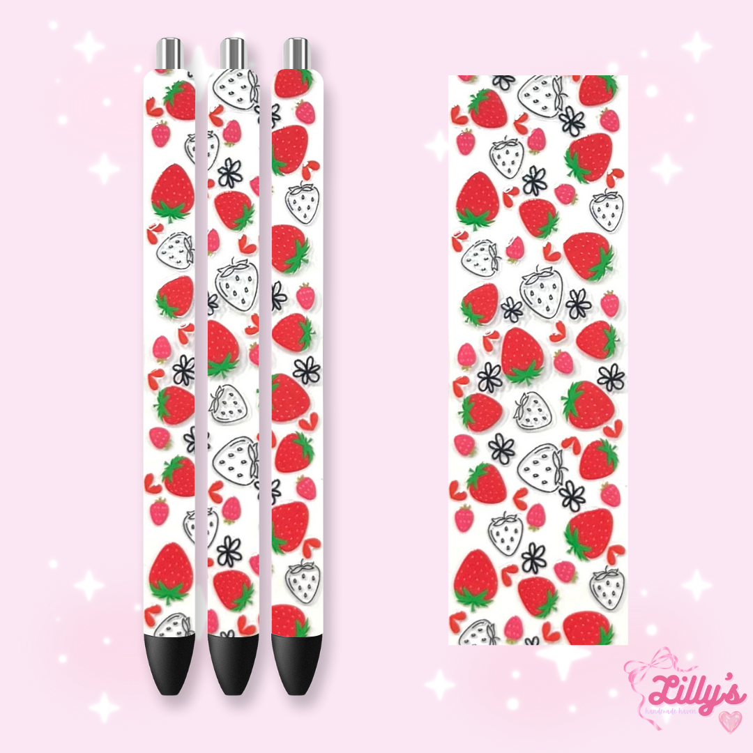 Fruit Custom Glitter Resin Pens β Choose Your Wrap & Glitter