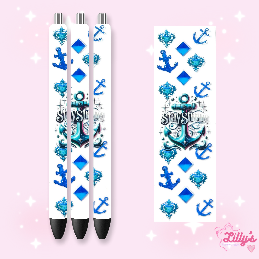 Positivity & Faith Custom Glitter Resin Pens β Choose Your Wrap & Glitter