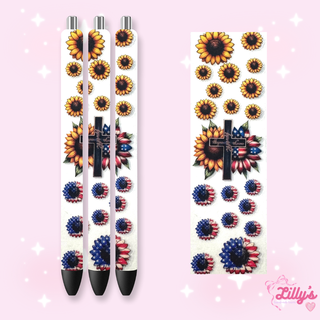 Positivity & Faith Custom Glitter Resin Pens β Choose Your Wrap & Glitter