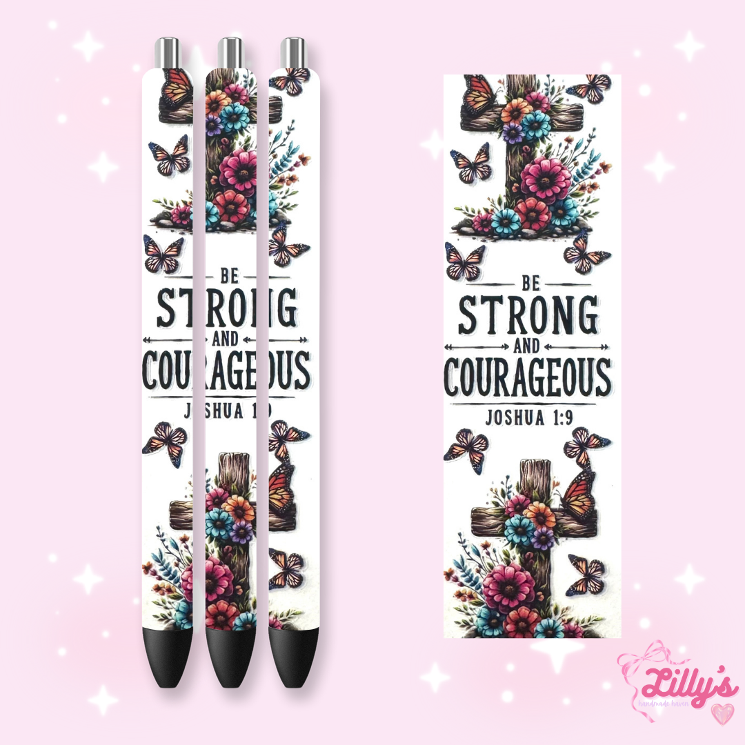 Positivity & Faith Custom Glitter Resin Pens β Choose Your Wrap & Glitter