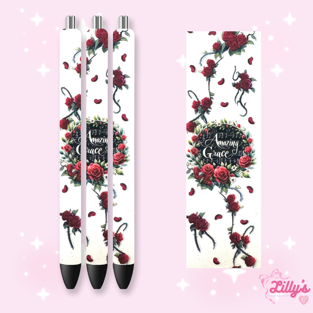 Positivity & Faith Custom Glitter Resin Pens β Choose Your Wrap & Glitter