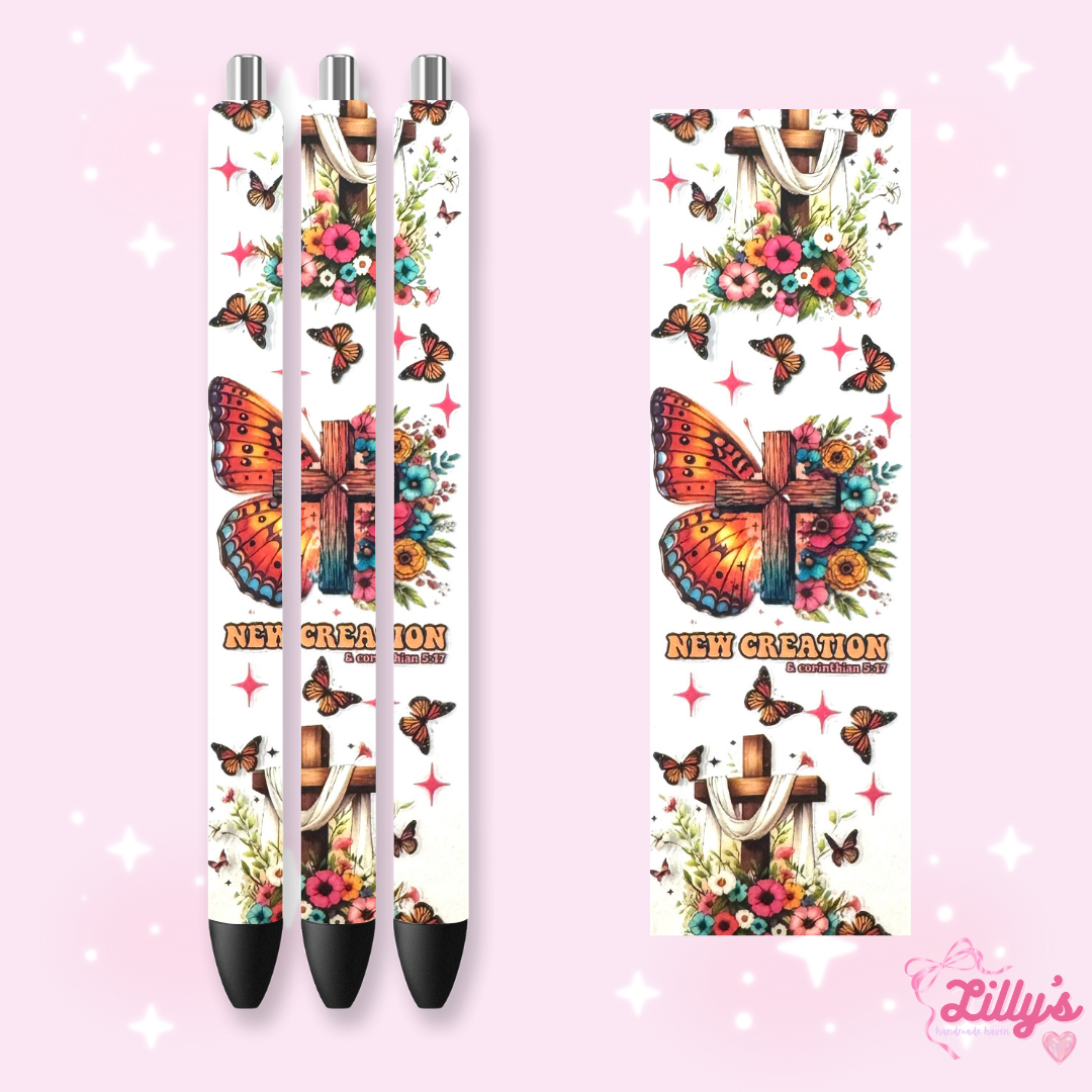 Positivity & Faith Custom Glitter Resin Pens β Choose Your Wrap & Glitter