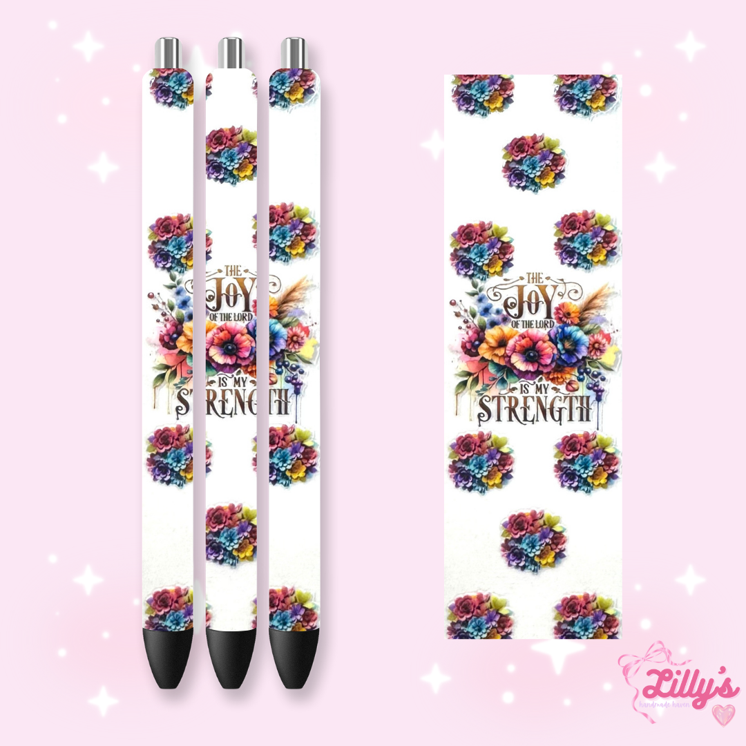 Positivity & Faith Custom Glitter Resin Pens β Choose Your Wrap & Glitter