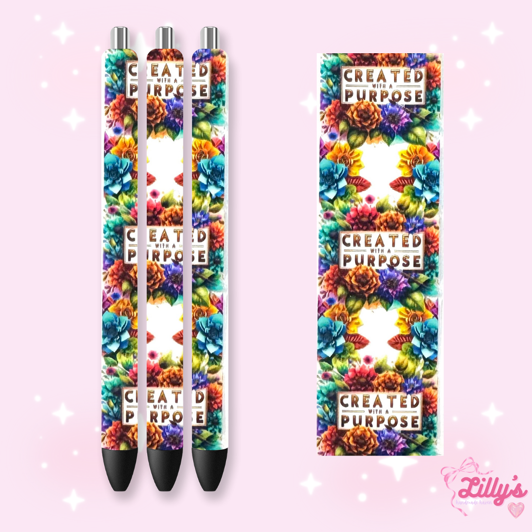 Positivity & Faith Custom Glitter Resin Pens β Choose Your Wrap & Glitter