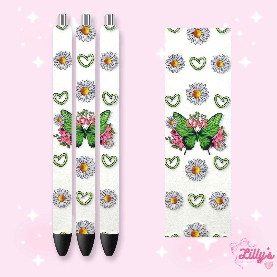 Positivity & Faith Custom Glitter Resin Pens β Choose Your Wrap & Glitter