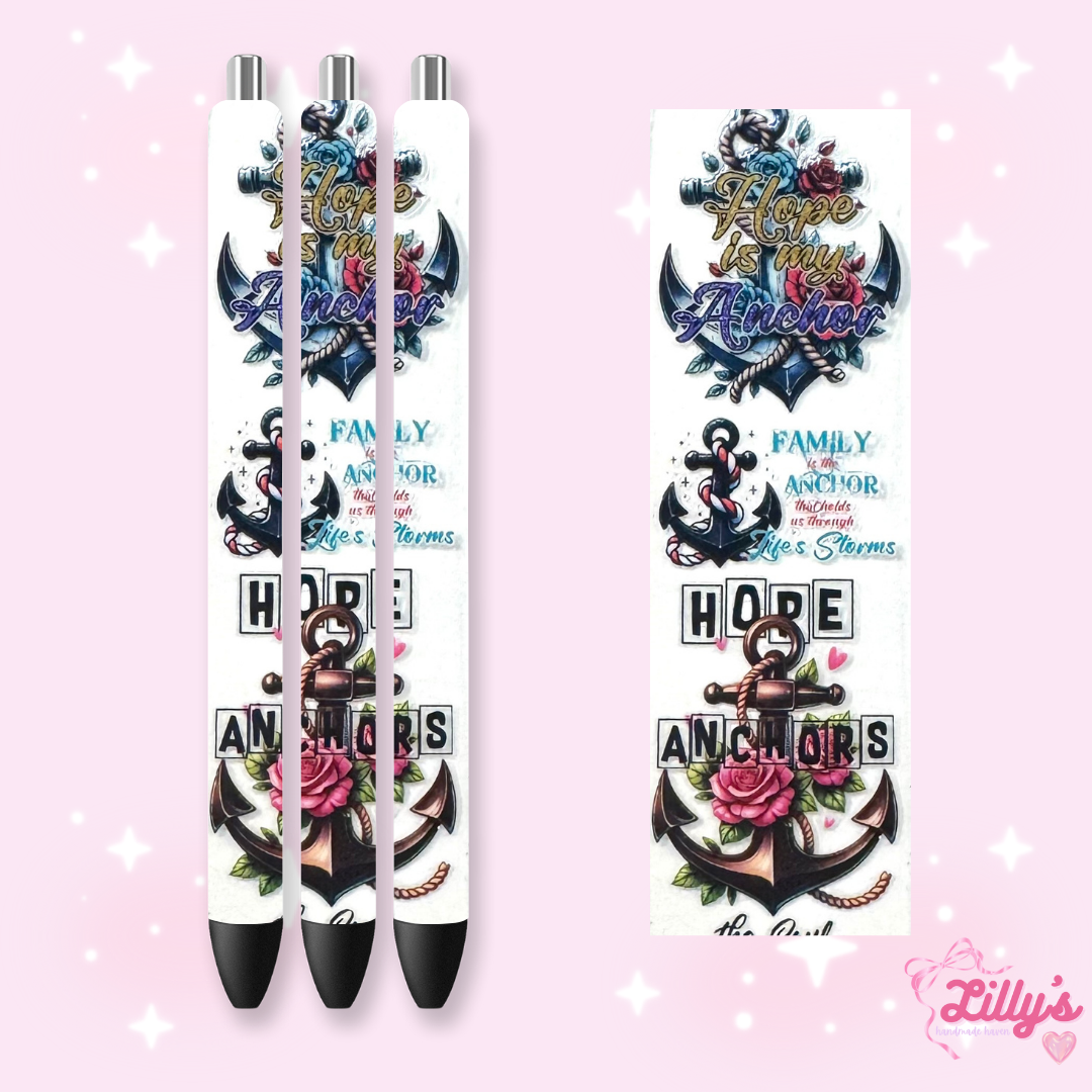 Positivity & Faith Custom Glitter Resin Pens β Choose Your Wrap & Glitter