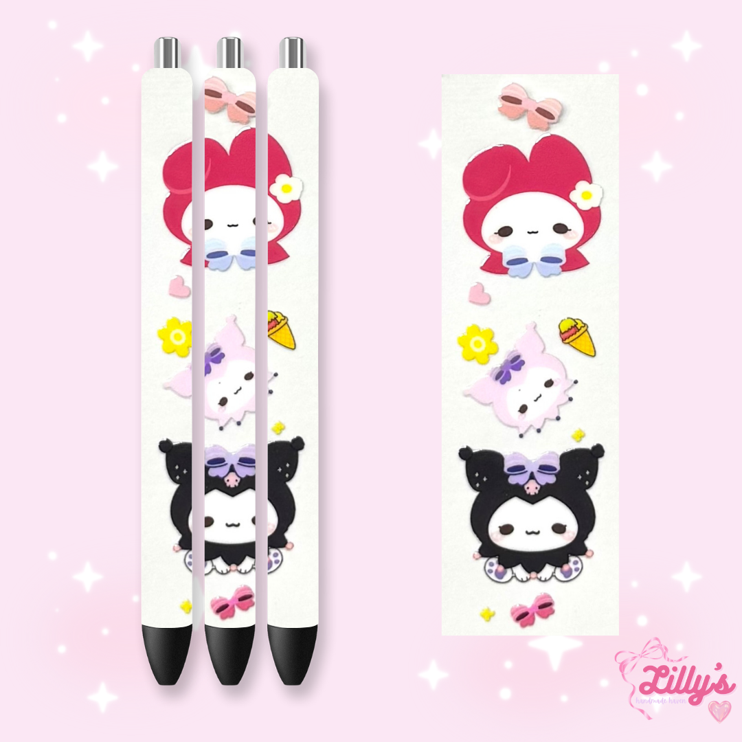 Cartoon & Movie Custom Glitter Resin Pens β Choose Your Wrap & Glitter